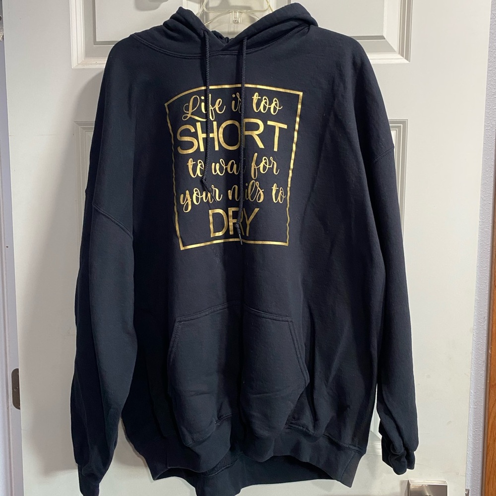 Gildan Black Hoodie with Gold Text